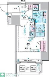 三郷市三郷1丁目マンション ワンルームの間取図画像