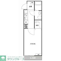 MQuarto蒲生 1Kの間取図画像