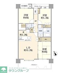 アンビシャスシティ越谷 3LDKの間取図画像
