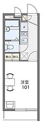 レオパレスブライト 1Kの間取図画像