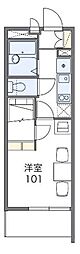 レオパレスMUSASHI 1Kの間取図画像