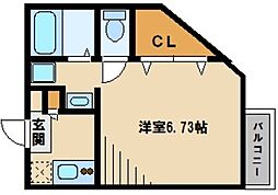 ヴィラ春日部 1Kの間取図画像