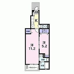 グラース・アビタシオン4 2Kの間取図画像