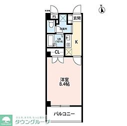 アンプルールフェールYoshida 1Kの間取図画像