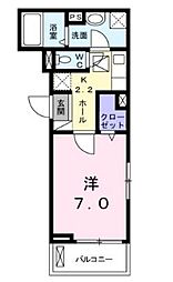 ジェルメ壱番館 1Kの間取図画像