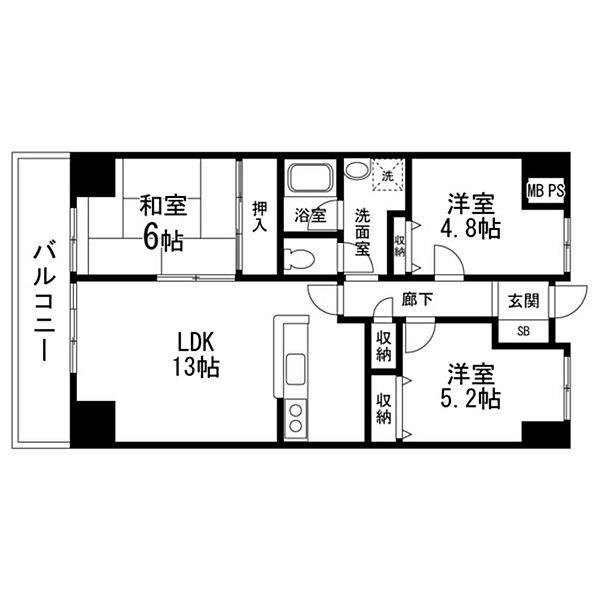 スカイコート上杉 ｜宮城県仙台市青葉区昭和町(賃貸マンション3LDK・10階・68.86㎡)の写真 その2