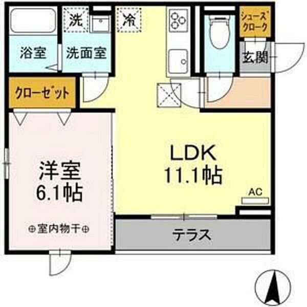 DーROOM柏木3丁目 ｜宮城県仙台市青葉区柏木3丁目(賃貸アパート1LDK・2階・40.34㎡)の写真 その2