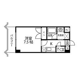 サクセスタウン2 1Kの間取図画像