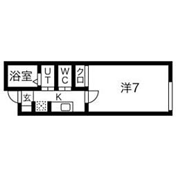 ブラン東照宮II 2階1Kの間取り