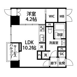 桃李園ビル2 1LDKの間取図画像