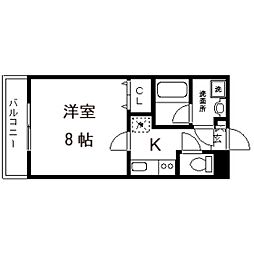 チュアリーヒルズ1 1Kの間取図画像