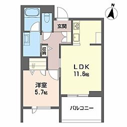 Ｃａｍｅｌｏｔ　Ｅａｓｔ 2階1LDKの間取り