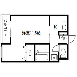 プペットHAGA 1Kの間取図画像