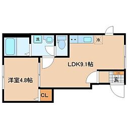 PRIMEHILLS 1LDKの間取図画像