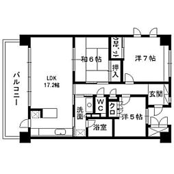仙台中山ヒルズ 0607 6階3LDKの間取り