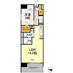 ロイヤルパークス仙台青葉通 1LDKの間取図画像