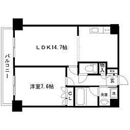 レジデンス仙台駅東 1LDKの間取図画像