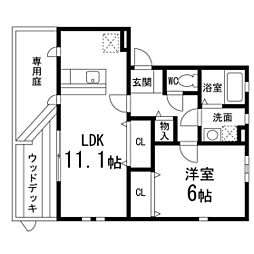 Comfortルピナス 1LDKの間取図画像