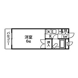 セティル上杉 1Kの間取図画像