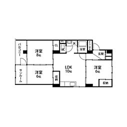 柏木エステート 3LDKの間取図画像