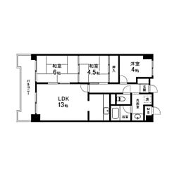 YSKコーポ中山台 3LDKの間取図画像