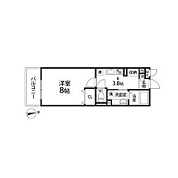 D-roomハピネス 1Kの間取図画像