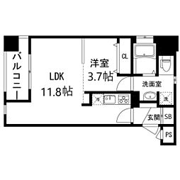 レムナント晩翠 1LDKの間取図画像