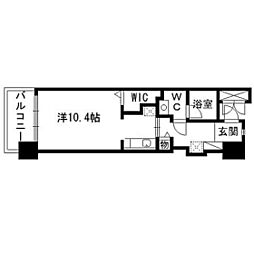 コンフォートEXE連坊Station ワンルームの間取図画像