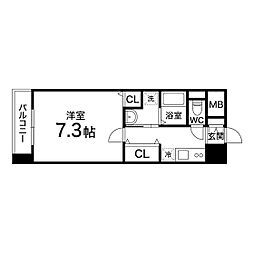 CastleRoadOtemachi 1Kの間取図画像
