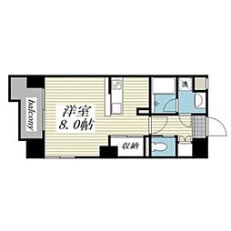 ヴィアーレ広瀬 ワンルームの間取図画像