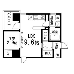 カーサヴェルテ仙台西公園 1LDKの間取図画像