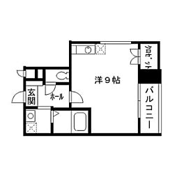コンフォート上杉 ワンルームの間取図画像