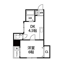 リーベンス二日町 1DKの間取図画像