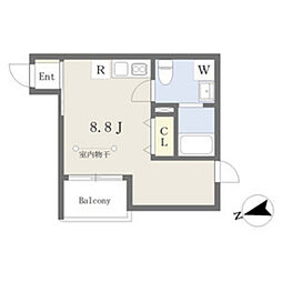 カンパーニ小田原 ワンルームの間取図画像