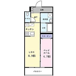 SANTABASE 1LDKの間取図画像
