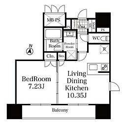 リージア上杉一丁目 1LDKの間取図画像