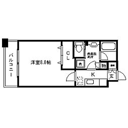 リビングステージ木町通 1Kの間取図画像