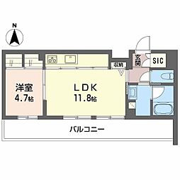 Terrace米ケ袋 1LDKの間取図画像