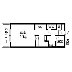 仙建支倉ビルコンフォルト支倉 ワンルームの間取図画像