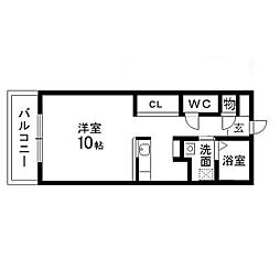 仙建支倉ビルコンフォルト支倉 ワンルームの間取図画像