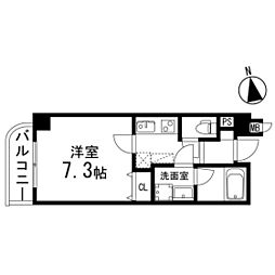 BleuCiel 1Kの間取図画像