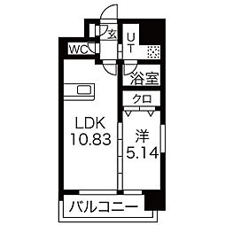 セントフィールド榴ヶ岡アネックス 1LDKの間取図画像