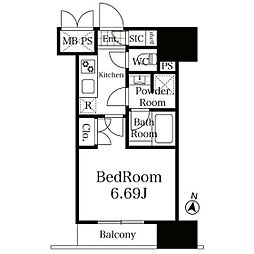 リージア上杉一丁目 1Kの間取図画像