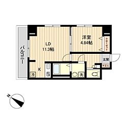 ベルレジデンス高砂 1LDKの間取図画像