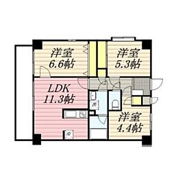 カルトセゾン鶴ケ谷東 3LDKの間取図画像
