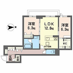 グリスィーヌ 2LDKの間取図画像