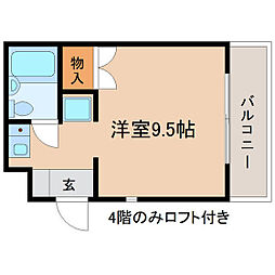 オノレジデンス ワンルームの間取図画像