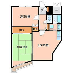 K2オリエントビル 2LDKの間取図画像
