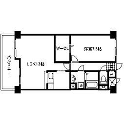 上杉五番館 1LDKの間取図画像