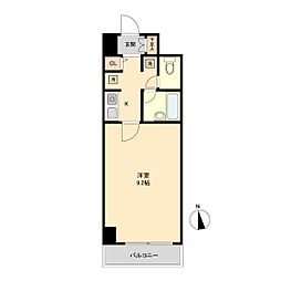 KC21ビル 1Kの間取図画像